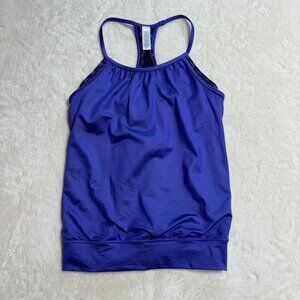 Ivivva Girls Double Dutch Racerback Tank Top Sz 14 Purple Built in bra Lululemon